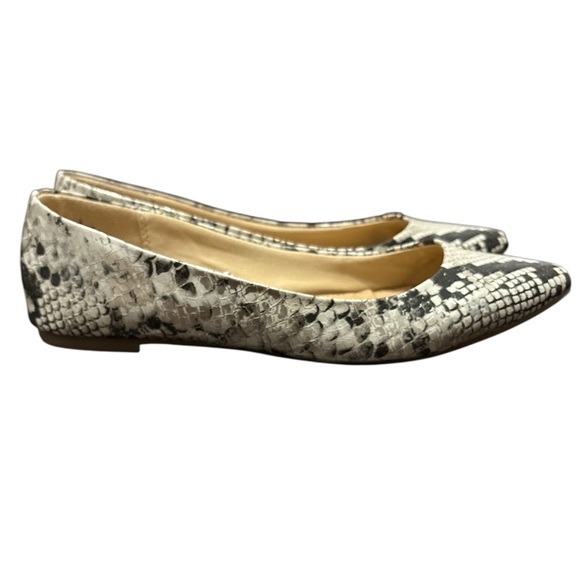 Express Black and Cream Snakeskin Flats Size: 9 - Picture 2 of 8